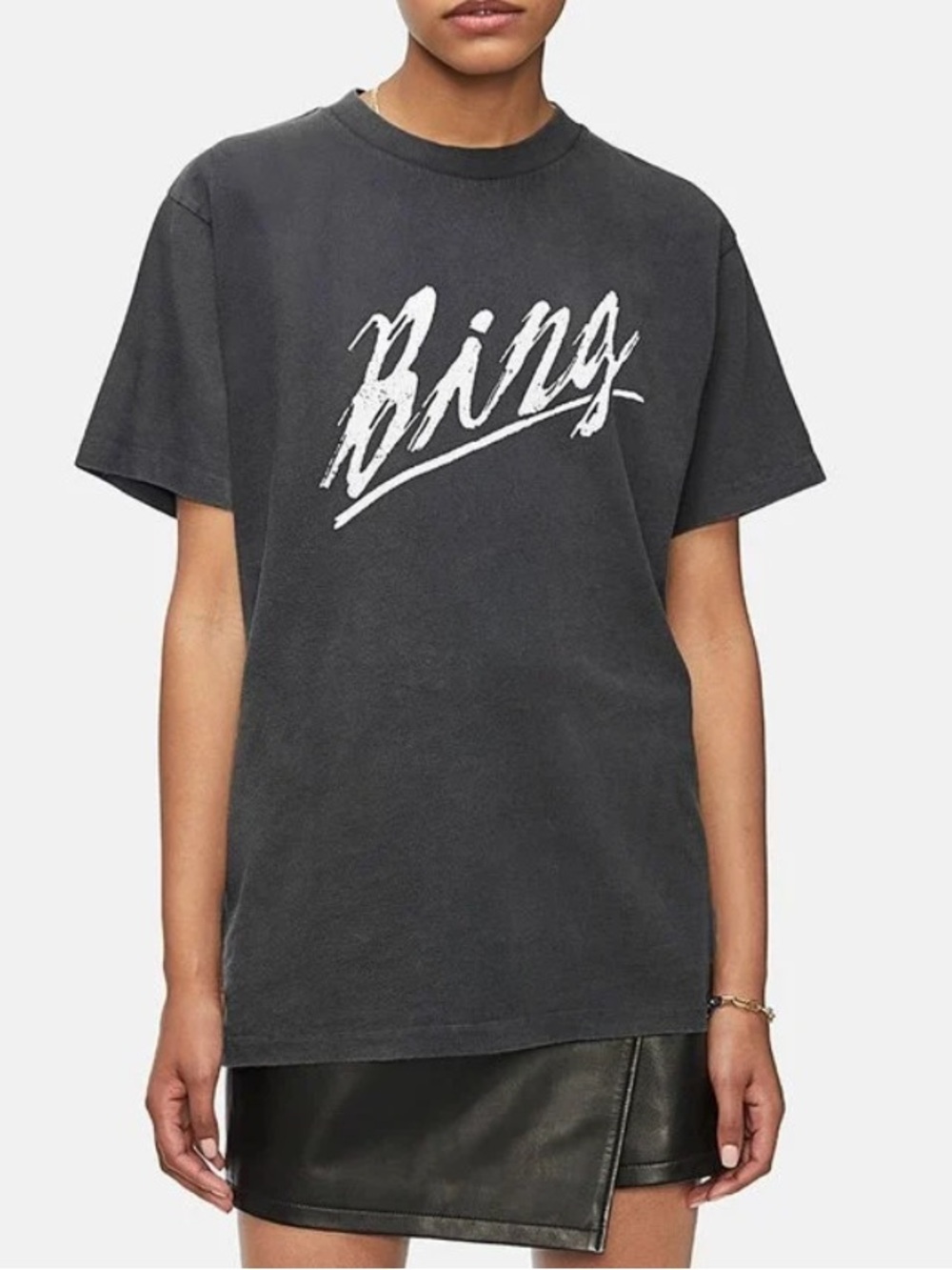 NWT Anine Bing - Lili Basic Bing Tee in Vintage Black Size M - Picture 7 of 10
